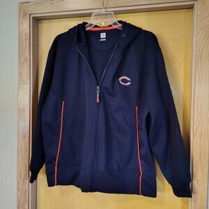 NFL Chicago Bears Hoodie Mens Navy Blue Full Zip Front Pockets